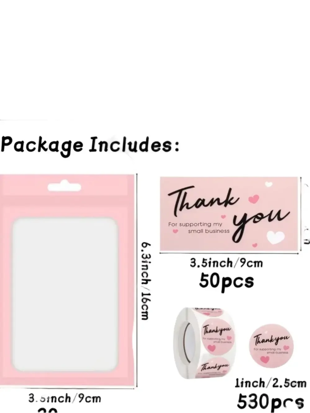 **Bundle** Pink Thank You Stickers and Bags Set NWT